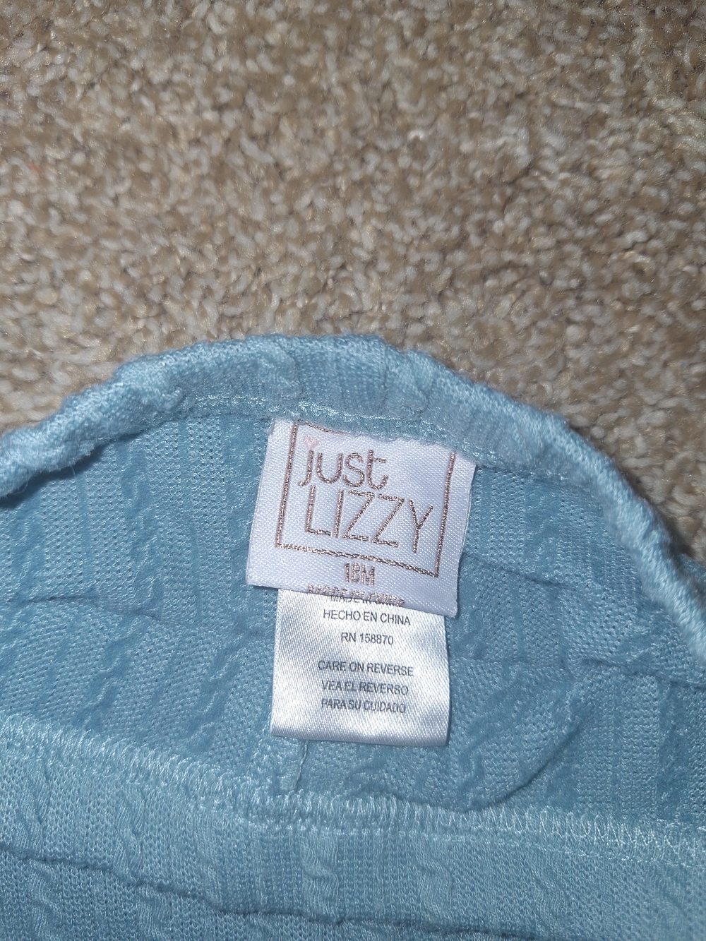 Textured Cable Knit Ruffle Set in Light Blue - Picture 3 of 5